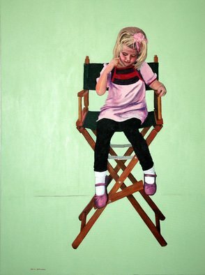 Lorrie Williamson; Occupied, 2010, Original Painting Acrylic, 30 x 40 inches. Artwork description: 241  A painting of a child infatuated with the artists chair.  The empty background represents how engrossed the child can be in what she is doing, and how oblivious to anything around her.  ...