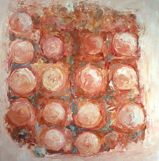 Louise Weinberg; Sphere Series 23, 2008, Original Painting Oil, 24 x 24 inches. Artwork description: 241  spheres emerging from a white backgraound ...