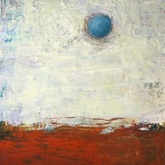 Louise Weinberg; Sphere Series Unitled 17, 2008, Original Painting Oil, 12 x 12 inches. Artwork description: 241  Blue sphere in landscape ...