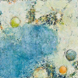 Louise Weinberg; Spheres Emerging 6, 2009, Original Painting Oil, 18 x 18 inches. Artwork description: 241    spheres, abstract, contemporary , square, blue small   ...