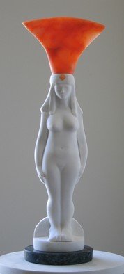 Lou Lalli; Isis MMVII, 2007, Original Sculpture Stone, 4 x 18 inches. Artwork description: 241  Recreation of the goddess Isis from a third century AD sculpture ...