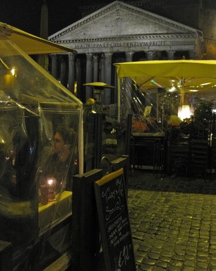 Laurie Delaney; Piazza Dinning, 2011, Original Photography Color, 8 x 10 inches. Artwork description: 241  Rome, Italy, Pantheon, Church ...