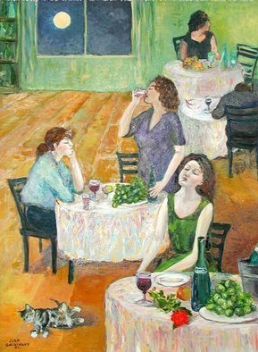 Lubov Meshulam Lemkovitch; Party, 2001, Original Painting Oil, 60 x 80 cm. 