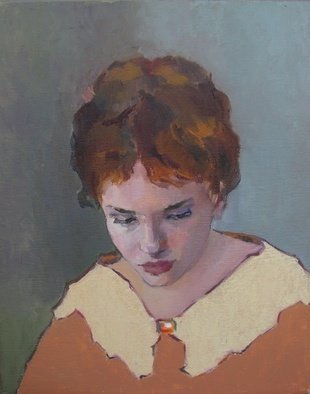 Lubov Meshulam Lemkovitch; Portrait Of A Girl, 2009, Original Painting Oil, 40 x 60 cm. 