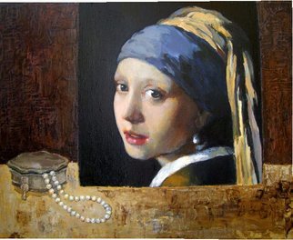Lubov Meshulam Lemkovitch; Still Iife With Vermeer, 2009, Original Painting Oil, 50 x 40 cm. 
