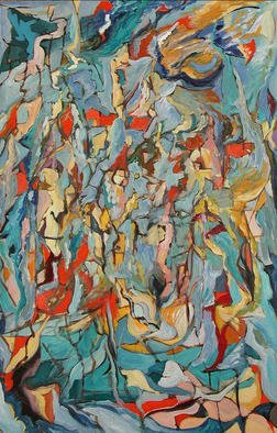 Lubov Meshulam Lemkovitch; The Blue Abstract, 2001, Original Painting Oil, 60 x 90 cm. 