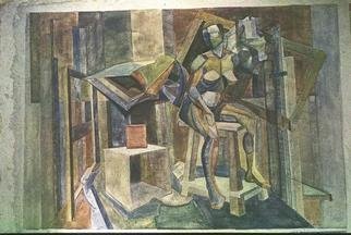 Lucia Timis, 'Composition 09', 1980, original Painting Other, 6 x 5  inches. Artwork description: 1911 Mural Painting- Al secco- Casein...