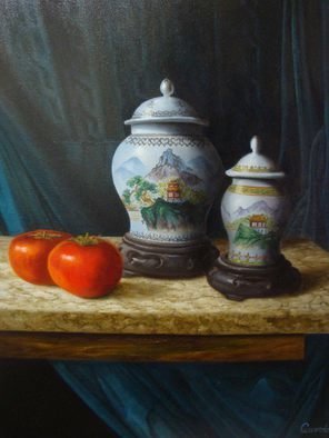 Luiz Henrique Azevedo; Vases And Khakis, 2013, Original Painting Oil, 40 x 50 cm. Artwork description: 241 My chinese vases and khakis....
