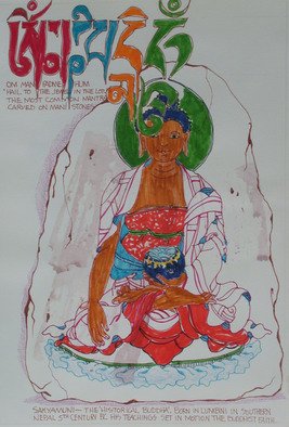 Lucille Rella; Om Mani Padme Hum, 2011, Original Drawing Other, 9 x 12 inches. 
