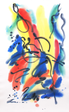 Leonid Vidrak; Rhapsody, 2018, Original Watercolor, 32 x 51 inches. Artwork description: 241 An Effusively Enthusiastic and Ecstatic Expression of Feeling. Artist Leonid Vidrak, USA 2018...