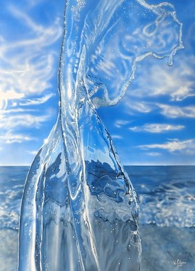 Valeria Latorre; Mar Tirreno, 2016, Original Painting Acrylic, 114 x 157 cm. Artwork description: 241 Photorealistic painting of water in movement.The painting is inspired by the Tyrrehnian Sea ( english translation for Mar Tirreno) , part of the Mediterranean Sea off the western coast of Italy. ...