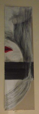 Claudio Fernandes; Cicle, 2015, Original Drawing Other, 25 x 90 cm. Artwork description: 241  Woman, blindness, blind, closed, lips, eyes, fold, black and white, life, cicle, hair, happiness, sadness, creation, oportunity, black, white, end, beggining, start, restart, vertical, able, curiosity, fall, remake, revolver, born, abstract, sinuous, meaningfull, reason, red lips, white hair ...