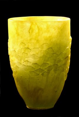 Magd Abdel Rahman; Pate De Verre Yellow Vase, 2011, Original Sculpture Glass,   inches. Artwork description: 241  Pate de verre ( cast glass) yellow vase ...