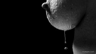 Francis Malapris; Water Drop, 2015, Original Photography Digital, 40 x 60 cm. Artwork description: 241   breast bosom chest boob  water drop wet black and white ...