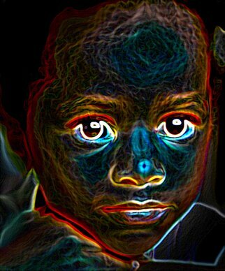 Mamta Herland; The Stare, 2022, Original Digital Art, 35 x 50 cm. Artwork description: 241 The Stare, refers to hope and glow of the innocences. Created as Digital Art based on original photography. ...