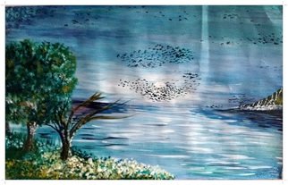 Manish Kumar; Imagination Morning, 2015, Original Painting Acrylic, 5.6 x 3.6 cm. Artwork description: 241  AWESOME INDIAN MORNING VIEW ...