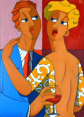 Marco Colella; Ho Visto Un Diavolo, 2015, Original Painting Oil, 60 x 80 cm. Artwork description: 241 canvas, oilpainting, figurativeart, couple, sky, sea, woman, couple, dancing...