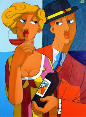 Marco Colella; Io E Te Sotto La Luna, 2015, Original Painting Oil, 60 x 80 cm. Artwork description: 241 canvas, oilpainting, figurativeart, sky, sea, woman, couple, dancing ...