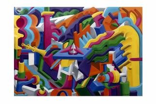 Marcos Inacio; Imbalance, 2012, Original Painting Oil, 90 x 60 cm. Artwork description: 241          My work takes inspiration in urban art and also working on 3D images with many colors to highlight the form and distortions.         ...