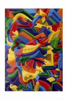 Marcos Inacio; Visceral Space, 2011, Original Painting Oil, 100 x 70 cm. Artwork description: 241     My work takes inspiration in urban art and also working on 3D images with many colors to highlight the form and distortions.    ...
