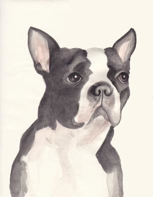 Carolyn Alston Thomas; Adult Boston Terrier, 2013, Original Printmaking Giclee, 8 x 10 inches. Artwork description: 241  This is  a watercolor I did for my niece upon special request. ...