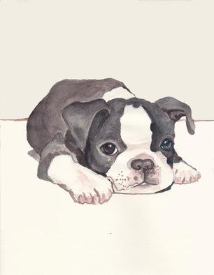 Carolyn Alston Thomas; Boston Terrier Pup 2, 2013, Original Printmaking Giclee - Open Edition, 8 x 10 inches. Artwork description: 241    This is  a watercolor I did for my niece upon special request.   ...