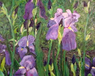Carolyn Alston Thomas; Patch Of Iris, 2009, Original Printmaking Giclee - Open Edition, 10 x 8 inches. Artwork description: 241   Iris originally painted in acrylics on canvas available as a print...