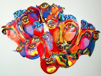 Marilyn Deitchman; Masquerade, 2011, Original Mixed Media, 35 x 25 inches. Artwork description: 241     expressionistic, abstract, visionary, emotional, bas relief   ...