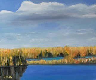 Marino Chanlatte; Everglades 1, 2019, Original Painting Oil, 24 x 18 inches. Artwork description: 241 Everglades landscape series, I am starting this new series in 2019.  Ready to hang.  Nature, Everglades, Florida, Miami, water, sky, blue...