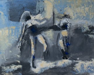 Marino Chanlatte; Two Figures, 2019, Original Painting Oil, 20 x 16 inches. Artwork description: 241 Two figures, retaking the abstract figure in new setting and meaning.Oil on paper...
