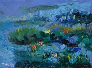 Marino Chanlatte; Water Lilies 14, 2019, Original Painting Oil, 12 x 9 inches. Artwork description: 241 I love to observe water lilies in the water and in the canvas, these are my water lilies.Ready to hang. ...