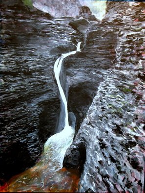Marty Kalb; Watkins Glen NY Falls In ..., 2007, Original Painting Acrylic, 22 x 29 inches. Artwork description: 241   One of several paintings of Watkins Glen, s remarkable canyon ...