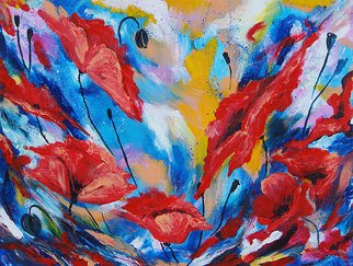Elena Martynova; Wind In The Poppies, 2016, Original Painting Oil, 70 x 50 cm. Artwork description: 241 Martynova Elena artist  Art in the gallery  solo exhibition in Russia and Europ  collective exhibitions modern art in Europ and America...