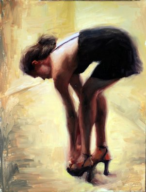 Matt Abraxas; A Night Out, 2014, Original Painting Oil, 16 x 12 inches. Artwork description: 241  figure painting, alla prima, bravura, sexy, woman, painterly, brush stroke, figurative ...