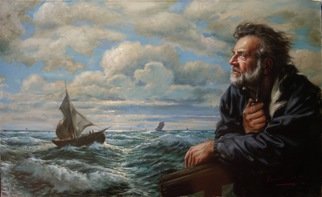 Maxmilian Ciccone; MY SEA, 2013, Original Painting Oil, 160 x 100 inches. Artwork description: 241   Portrait of a man ...