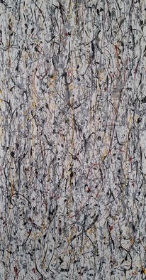 Max Yaskin; ABSTRACT POLLOCK STYLE AC..., 2016, Original Painting Acrylic, 31.5 x 61.8 inches. Artwork description: 241 Painting size 80cm x 157cm 31,50in x 61,81in un- stretched, no frame.The original size of the canvas 90cm x 167cm 35,43in x 65,75in.  the painting is with extra canvas on the sides for stretching.The real color of the painting, may be ...