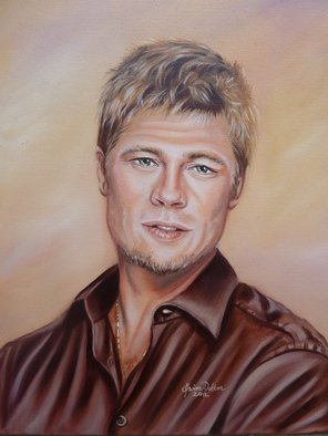 Marion Dutton; Portrait Of Brad Pitt, 2012, Original Painting Oil, 16 x 20 inches. Artwork description: 241   Portrait of Brad Pitt.  This is also a demo on You tube, search for mazart studio or 7 steps to painting Brad Pitt ...