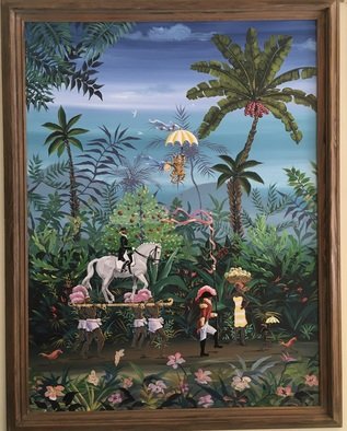 Marc Beauregard; Parade, 2021, Original Painting Acrylic, 36 x 48 inches. Artwork description: 241 Coastal Caribbean  island style painting...