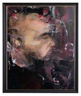 Tom Melsen; Self Portrait, 2015, Original Painting Acrylic, 50 x 60 cm. Artwork description: 241              Acrylic on canvas    Self portrait on canvas  Original painting by Tom Melsen. Made in 2015               ...