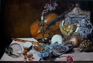 Hendra Prawira; Still Life 02, 2015, Original Painting Acrylic, 100 x 150 cm. Artwork description: 241   art, painting, acrylic, , memento, still life, art lover, violin, living room, kitchen    ...