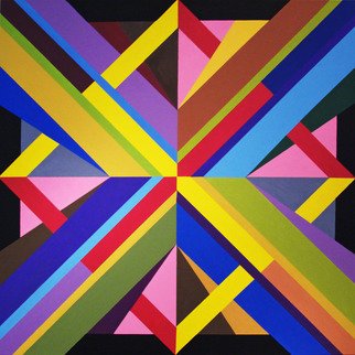 Michael Griesgraber; X Diamond, 2012, Original Painting Acrylic, 48 x 48 inches. Artwork description: 241  X colorful geometric abstraction ...