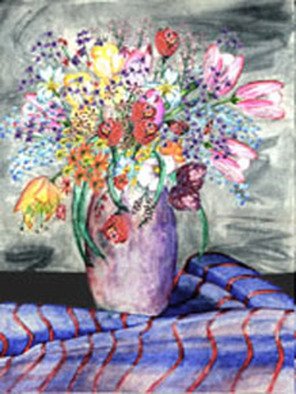 Michael Le Mmon; Watercolor Flowers Enhanced, 2017, Original Printmaking, 9 x 12 inches. Artwork description: 241 michael420le420mmon fine art watercolor for sale...