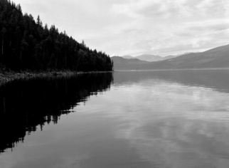 Michael Easton; Blondens Point, Arrow Lakes, 2008, Original Photography Black and White, 22 x 16 inches. 