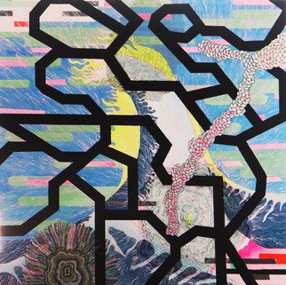 Mijal Zachs; Rebirth, 2016, Original Painting Acrylic, 100 x 100 cm. Artwork description: 241 landscape, sea, tsunami, colors...