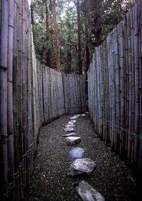 Mikael Hansen; Installation For The Peop..., 1998, Original Installation Outdoor, 250 x 200 cm. Artwork description: 241 An open room ( outside/ inside) . Bamboo, gravel, stone. Tosa- cho, Kochi, Japan....