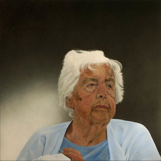 Mikael Hansen; Woman With White Hair, 2011, Original Painting Oil, 122 x 122 cm. Artwork description: 241 From the series  Family portraits ...