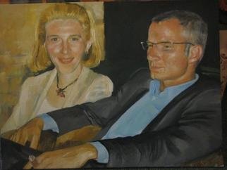 Sinisa Mihajlovic; Portret, 2007, Original Painting Oil, 70 x 50 cm. Artwork description: 241  portrait of a couple. ordered painting. NOT FOR SALE because it is all ready sold . . . i put the picture to show my skills and some previous commission works...