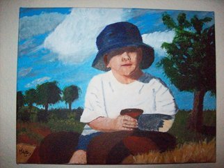 Michael Slattery; Wrangler Ryan, 2008, Original Painting Acrylic, 14 x 11 inches. Artwork description: 241  My son riding a horse. ...