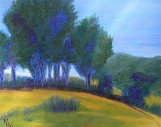 Marilia Lutz; Trees On A Hill, 2011, Original Painting Oil, 14 x 11 inches. 