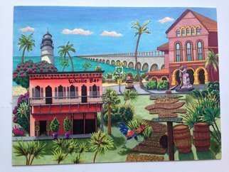 Monica Puryear; Key West, 2019, Original Drawing Pen, 8 x 10 inches. Artwork description: 241 One of my favorite cities, its unique charm and quirky features are displayed in this drawing. ...